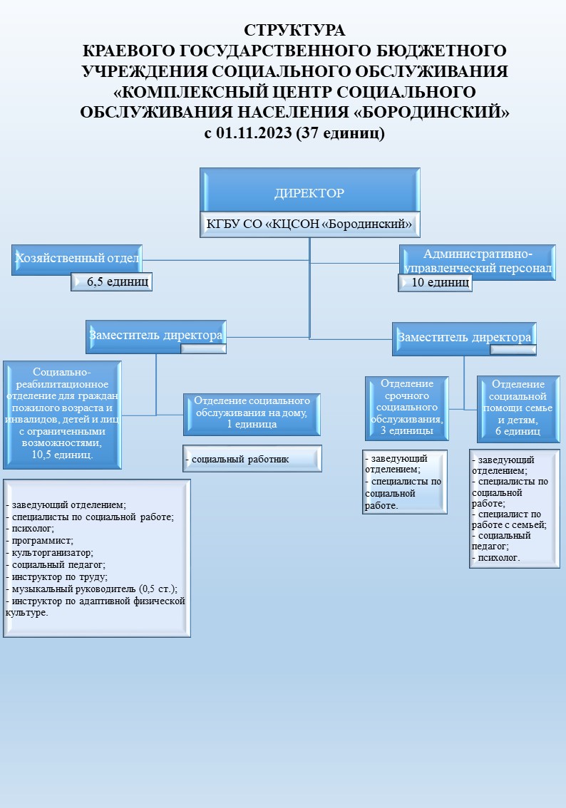 Структура КГБУ СО «КЦСОН «Бородинский»